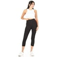 thumbnail image 4 of Women's Casual High Waist Solid Seamless Capri Leggings  Stretch Fit, 4 of 5