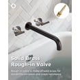 thumbnail image 4 of Wall Mount Tub Filler: Wowow Oil Rubbed Bronze Bathtub Faucet Long Spout Reach, Bath Tub Filler Faucet 2 Handle Wall Mounted Bathtub Faucets with Brass Rough in Valve Included Wall Mounted Tub Faucet, 4 of 8