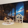 thumbnail image 6 of Wallpaper Gothic Library Vintage Medieval Bookshelf Fantasy Space Peel and Stick Wall Murals 100"H x 144"W Removable PVC Wall Paper Self-Adhesive Wall Paintings Art Decor for Book Lovers Bookworm, 6 of 7