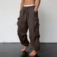 thumbnail image 5 of Leesechin Men's Baggy Cargo Pants Trendy Casual Parachute Pant Loose Fit Harem Joggers with Pockets for Streetwear, 5 of 7