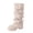Beige, variant on Boots for Women Multi-Buckle Slouchy Mid Calf Platform Boots, Faux Leather Ruched Lug Sole Chunky Heel Walking Shoes, Round Toe Fashion Fall Winter Boots