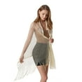 thumbnail image 3 of SWSMCLT Women's See Through Fringe for Wedding Shawl Wraps Shrug Scarf Top Metallic Blouse Beach Summer Cream One Size, 3 of 4