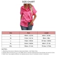 thumbnail image 5 of Blusa de seda satinada para mujer, camisa informal con botones de un solo pecho, manga corta, cuello vuelto, color rojo rosa L, 5 of 5
