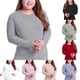 thumbnail image 5 of ALSLIAO - Ropa interior térmica de talla grande para mujer, camiseta informal de manga larga con cuello alto y blanco, talla 3XL, 5 of 8
