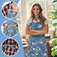 thumbnail image 3 of Apron for Women with Pockets, 3 Pcs Floral Print Canvas Apron with Adjustable Neck Strap for Cooking, Baking, Gardening, Crafts, 3 of 7