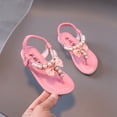 thumbnail image 4 of Biezeib Girls Flip Flop Sandals Bead Pearl Decor Anti-Slip Soft Sole Beach Slipper Toddler Sandals Shoes, 4 of 6