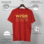 Netflix Mens Stranger Things Retro Radio The Squawk WSQK 94.5 FM Stripes T Shirt