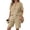 A179 Khaki, variant on Xdegoge Women's Cotton Linen 2 Piece Outfits Summer Casual V Neck Button Down Short Sleeve Shirts and Drawstring Shorts Lounge Set Tracksuit with Pockets