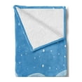 thumbnail image 2 of Polar Bear Soft Flannel Fleece Blanket, Mom Polar Bear Riding Her Baby Motherhood Igloo Snow House Ice Scenery, Cozy Plush for Indoor and Outdoor Use, 50" x 60", Pale Blue and White, by Ambesonne, 2 of 5