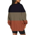 thumbnail image 4 of RQYYD Gradient Tie Dye Oversized Crewneck Sweatshirts for Women Long Sleeve Color Block Sweater Casual Loose Winter Striped Pullover Tops Khaki S, 4 of 5