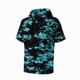 thumbnail image 5 of OIOLOYJM Hoodies for Men Sun Protection Lightweight Camo Short Sleeve Hooded Shirts Rash Guard Quick Dry Hiking Fishing Clothes Light Blue 2XL, 5 of 5