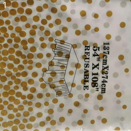 

Baiwo Table Cover Elastic Wrinkle Resistant Oil-proof Dot Print Dining Decor Table Cloth for Home