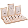 thumbnail image 5 of tredstone Jewelry Display Stand Bamboo for Earrings Rings Necklace Beige Velvet, 5 of 5