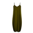 thumbnail image 4 of Robe d'Été Maxi Robe pour les Femmes Décontracté Boho Longue Robe Sans Manches Sangle Smocked Tiered Longues Robes de Plage Soleil, 4 of 4