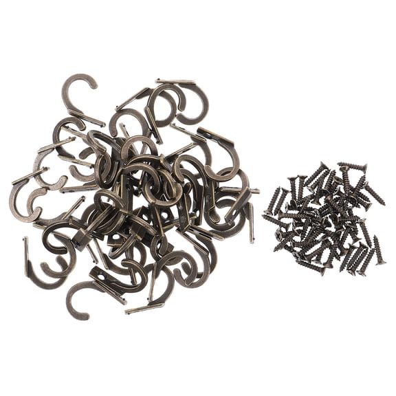 Minkissy 50Pcs Small Zinc Alloy Vintage Wall Hooks Smooth Rounded Coat Hat Hooks