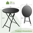 thumbnail image 4 of Topbuy Table Bistro Ronde de 23 Pouces pour Patio, Table de Cocktail Pliante avec Plateau en Verre Trempé, Cadre en Métal Robuste, 4 of 8