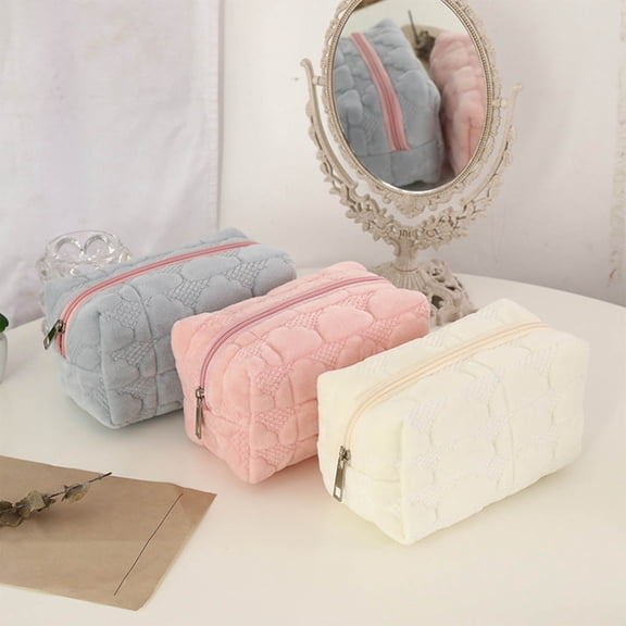 Fwttom Makeup Bag, Travel Toiletry Bag Make Up Pouch, Portable Large-capacity Cosmetic Storage Organizer for Women Men, Pink