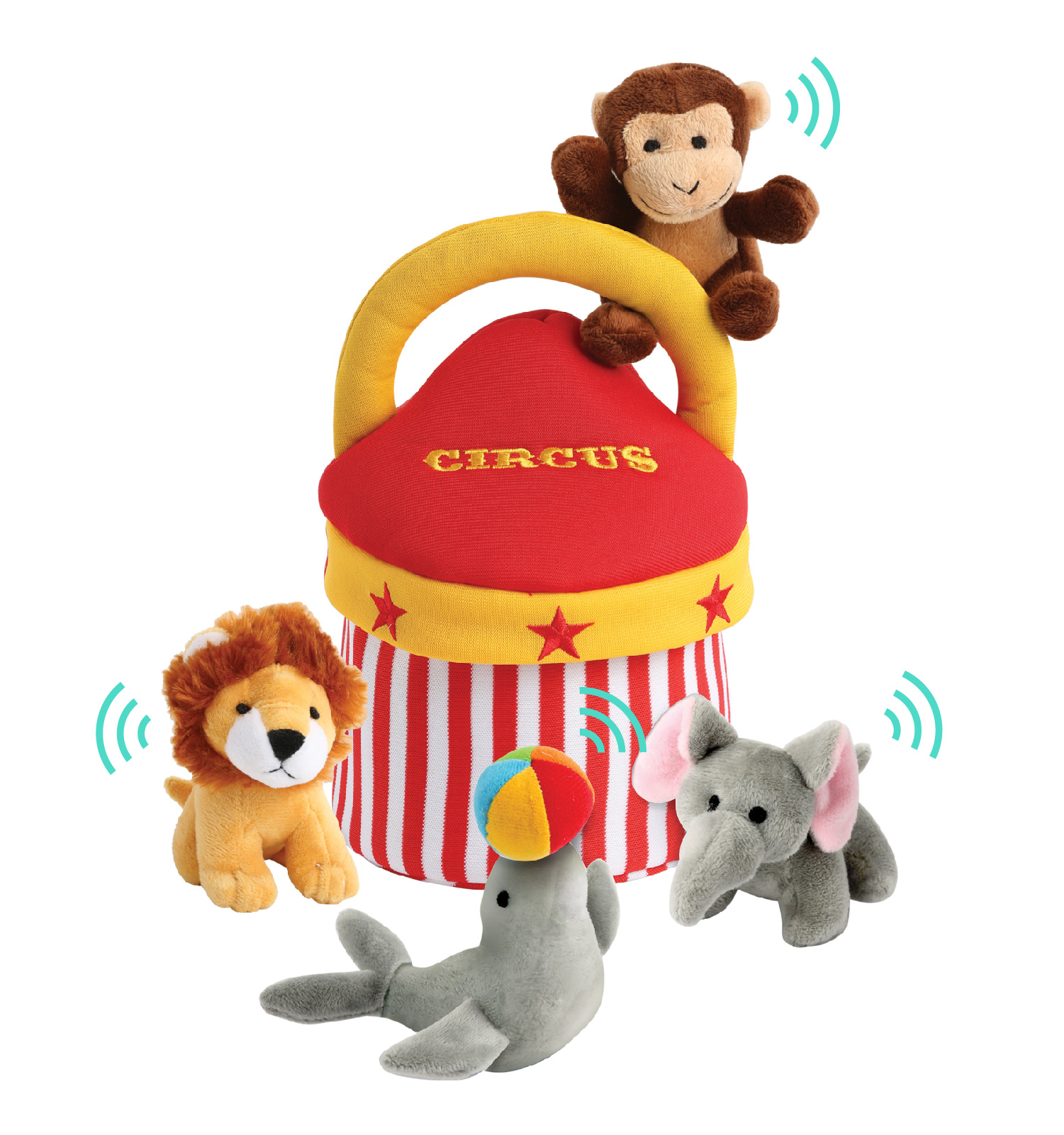 Plush Talking Animals Circus Play Set – 5 Piece Small Stuffed