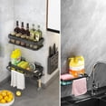 thumbnail image 7 of ZOOMPIL Kitchen Sink Organizer, Sink Organizer Hanging, Stainless Steel Sink Organizer Black with Towel Holder and Hooks, For Storing Kitchen Utensils Such as Sponges and Brushes, 7 of 7