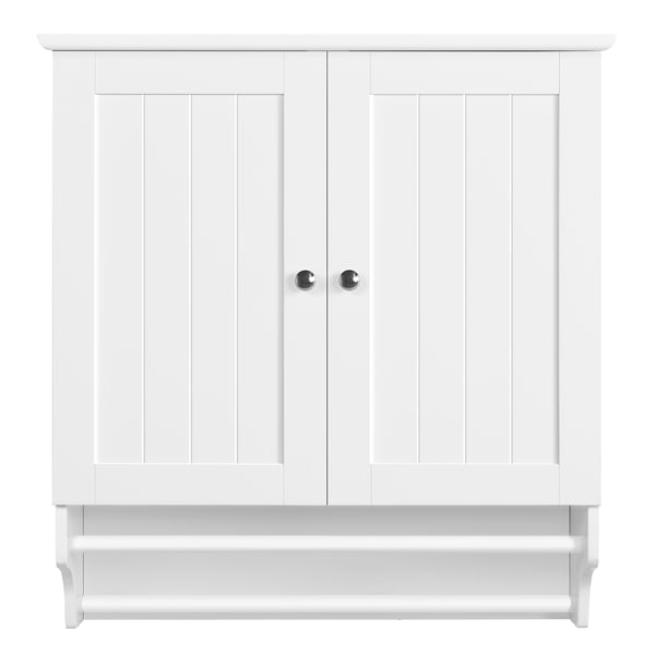 Yaheetech Wall Mounted Bathroom Cabinet, White Wooden Bathroom Wall Cabinet