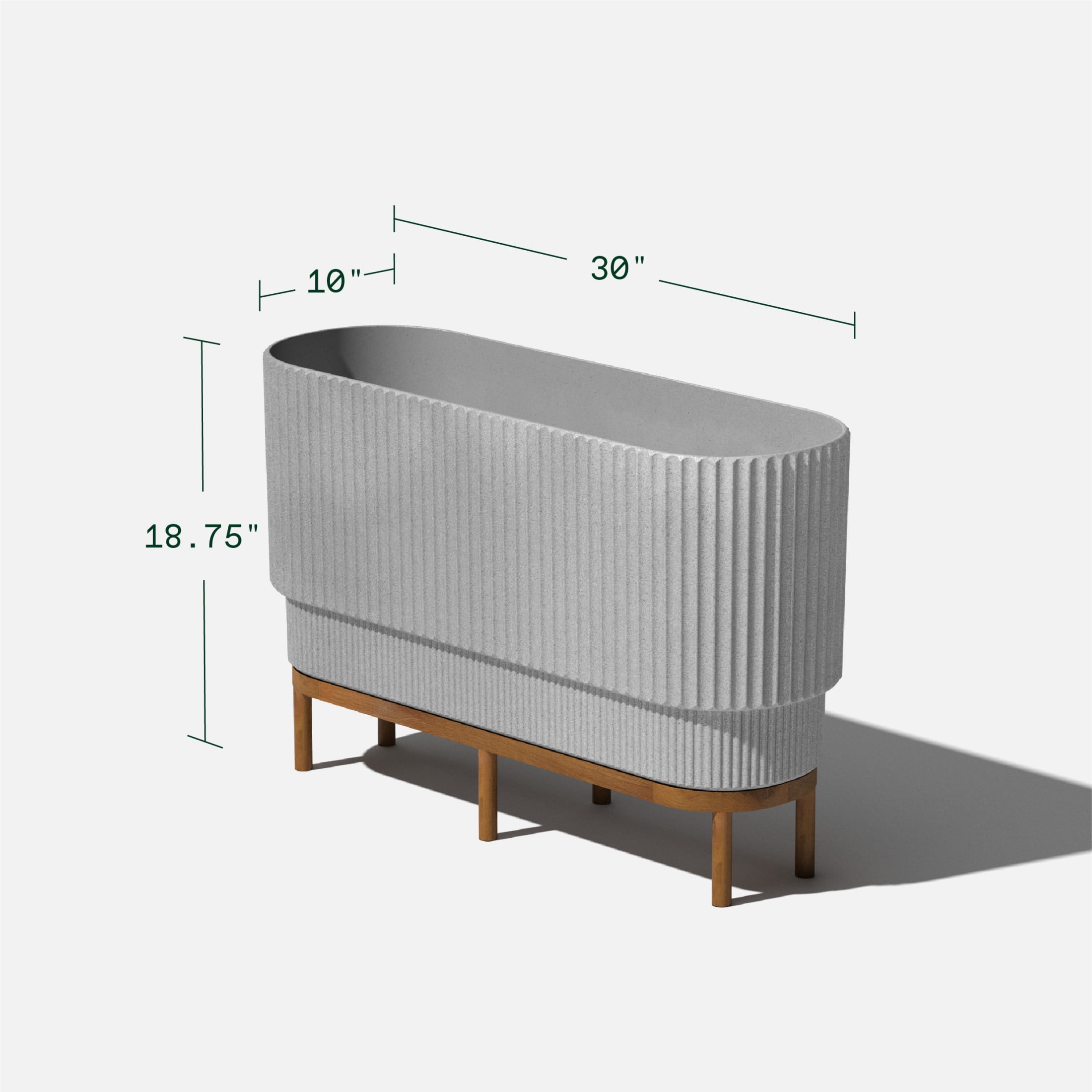 Veradek Demi Series Raised 30" Long Plastic-Stone Planter - (Gray/Brown, 1 Pack)