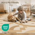 thumbnail image 4 of ODIKA 3'x5' Beige Natural Geometric Design Washable Accent Rug Modern Abstract Pattern with Curved Motifs for Bedside, Nursery Room, Pet Friendly & Non-Shedding, 4 of 7