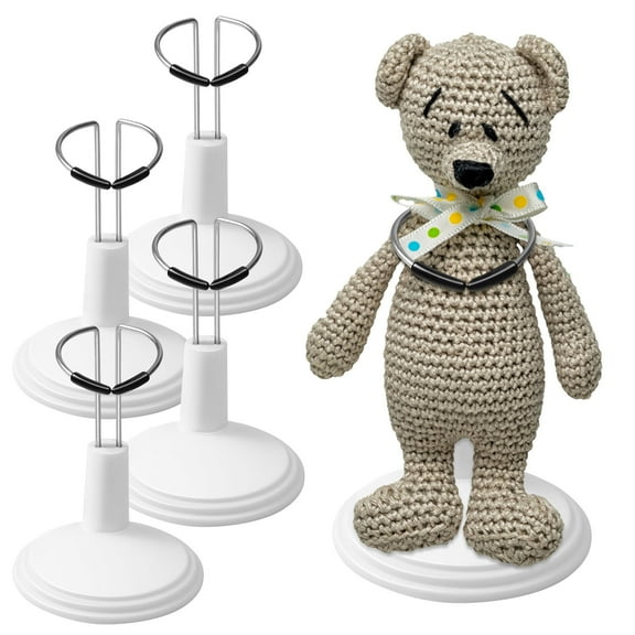 Uonlytech 4 Pcs Doll Stands Display Shelf for Miniatures Practical Design White PVC for Collectors Home Use
