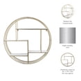 thumbnail image 5 of Elegant Wall Hanging Storage Organizer for Living Room Decor - Round Wall Mounted Shelf for Entryway Display - Metal Frame Accent for Bedroom and Office Spaces - 32", White & Gold, 5 of 13