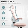 thumbnail image 4 of HOMCOM Ergonomic Office Chair, Mesh Desk Chair with Lumbar Support, Pink, 4 of 10