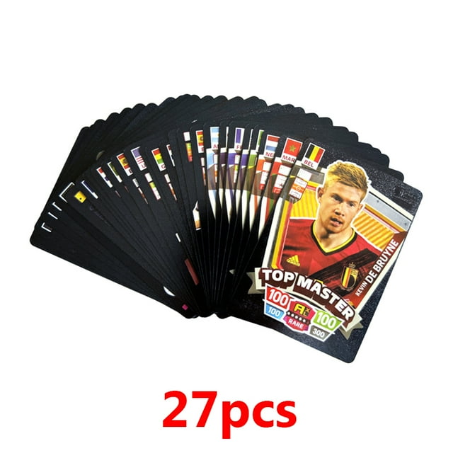 81-27 Pcs World Football Stars Colorful Card English Limited Edition Gold Cards Plastic Material Football Player Card Gifts Pack JIANGLANG