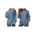 thumbnail image 3 of Women'S Hoodie Sweatshirt Cute Long Sleeve Top Loose Pullover with Pockets Sea Blue XXL, 3 of 6