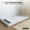 thumbnail image 2 of HOROW 60"L x 32"W Shower Base,Acrylic with Rectangular Stainless Steel Matte Black Drain and Cover,Left Drain Location, 2 of 7
