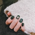 thumbnail image 4 of Press On Nails HUOGUO, diseño corto de perlas verdes, 24 unidades, 4 of 5