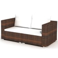 thumbnail image 3 of vidaXL 10 Piece Garden Lounge Set with Cushions Poly Rattan Brown, 3 of 5