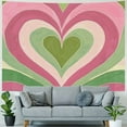 thumbnail image 4 of BCIIG  Y2K Heart Tapestry  2000s Pastel Pink Green Hippie Wall Decor Teen Girls Wall Hanging Home Bedroom Living Room Dorm Decoration Fabric Polyester, 4 of 6