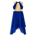 thumbnail image 3 of TiaoBug Robe de Danse Color Block pour Filles Enfants Robe d'Église Tunique Lituricale Métallique Sans Manches Robe de Culte Bleu Royal 16, 3 of 5