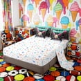 thumbnail image 4 of Erosebridal Pink Teal Drippy Baseball Bat Print Twin Bedding Sets, Colorful Sports Bedding Comforter Set for Kids Boys and Girls, Colorful Stars Reversible 7pcs, 4 of 6