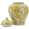 thumbnail image 2 of Galt International Yellow and White Floral Chinoiserie Jar 12" w/Lid - Ginger Jar, Tea Storage, Decorative, Home Décor Vase, 2 of 11