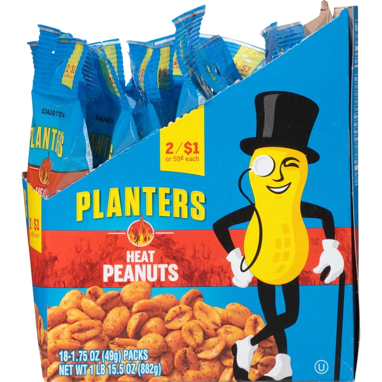 PLANTERS, Heat Peanuts, 1.75 Oz, 18 Count, convenient on-the-go