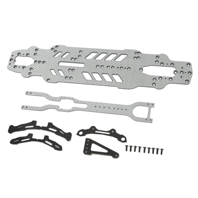 RC Touring Car Chassis Kit, Accurate Heat Dissipation RC Touring Car Chassis Frame Kit Lightweight Rigid For Upgrade Black,Silver SSG