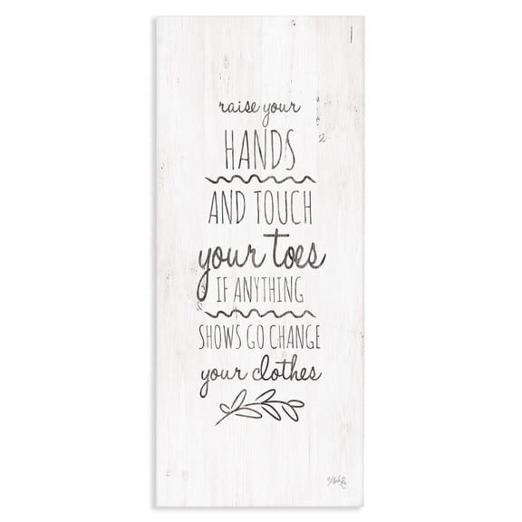 Stupell Industries Shabby Chic Raise Your Hands Rhyme Rustic White Wood Look Sign Canvas Art, 13 x 30, by Marla Rae