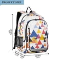 thumbnail image 2 of FORMRS Unisex School Backpack 17" Student Travel Bag with Laptop Compartment, White Abstract Triangles, 2 of 7