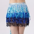 thumbnail image 4 of Womens Tassel Sequin Hip Scarf Skirt Shiny Fringe Skirts Layered Gradient Dress Bodycon Skort, 4 of 6