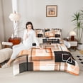 thumbnail image 4 of Castle Fairy Minimalist Sqare 2Pcs Bedding Comforter Set for Women Men,Geometric Rectangle Twin Comforter Sets,Abstract Minimalist Breathable Bedding Set,Breathable Home Decor, 4 of 8