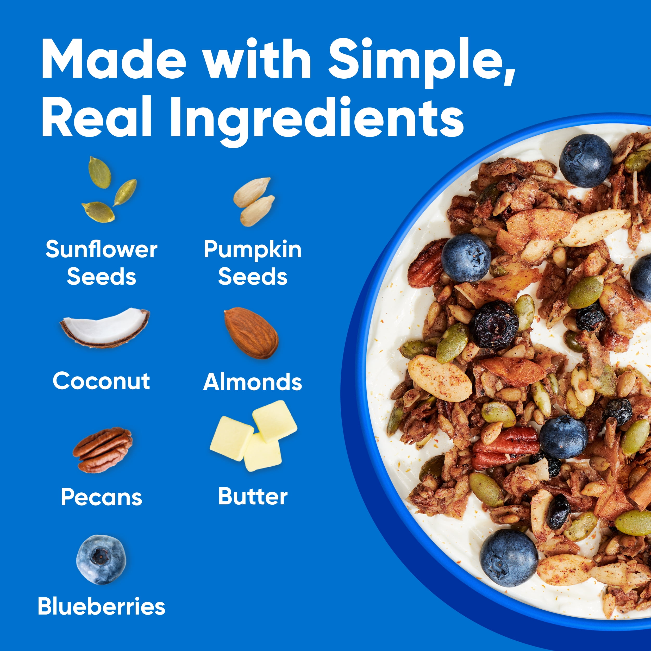 NuTrail Nut Granola Cereal, Blueberry Cinnamon, No Sugar Added, Keto, Gluten Free,  11 oz. 1 Count