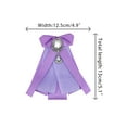 thumbnail image 2 of INSPIRE CHIC Women's Bow Brooch Rhinestoneand Pearl Ribbon Neck Tie Accessories Bow Tie Purple One Size, 2 of 4