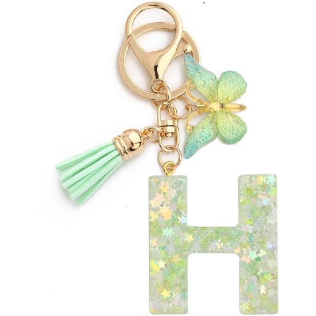 Letter Keychain,26 Letters A-Z Decorative Letter Keychain,Name Keychain for Women Girls Men Teenager Gift