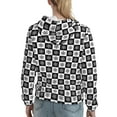 thumbnail image 7 of Lsque Checkerboard With Snowflake 1 Pattern Casual Women's Hoodie,Hooded Sweatshirt with Kangaroo Pocket,Pullover Hoodie with Eye-catching Drawstrings-Medium, 7 of 7