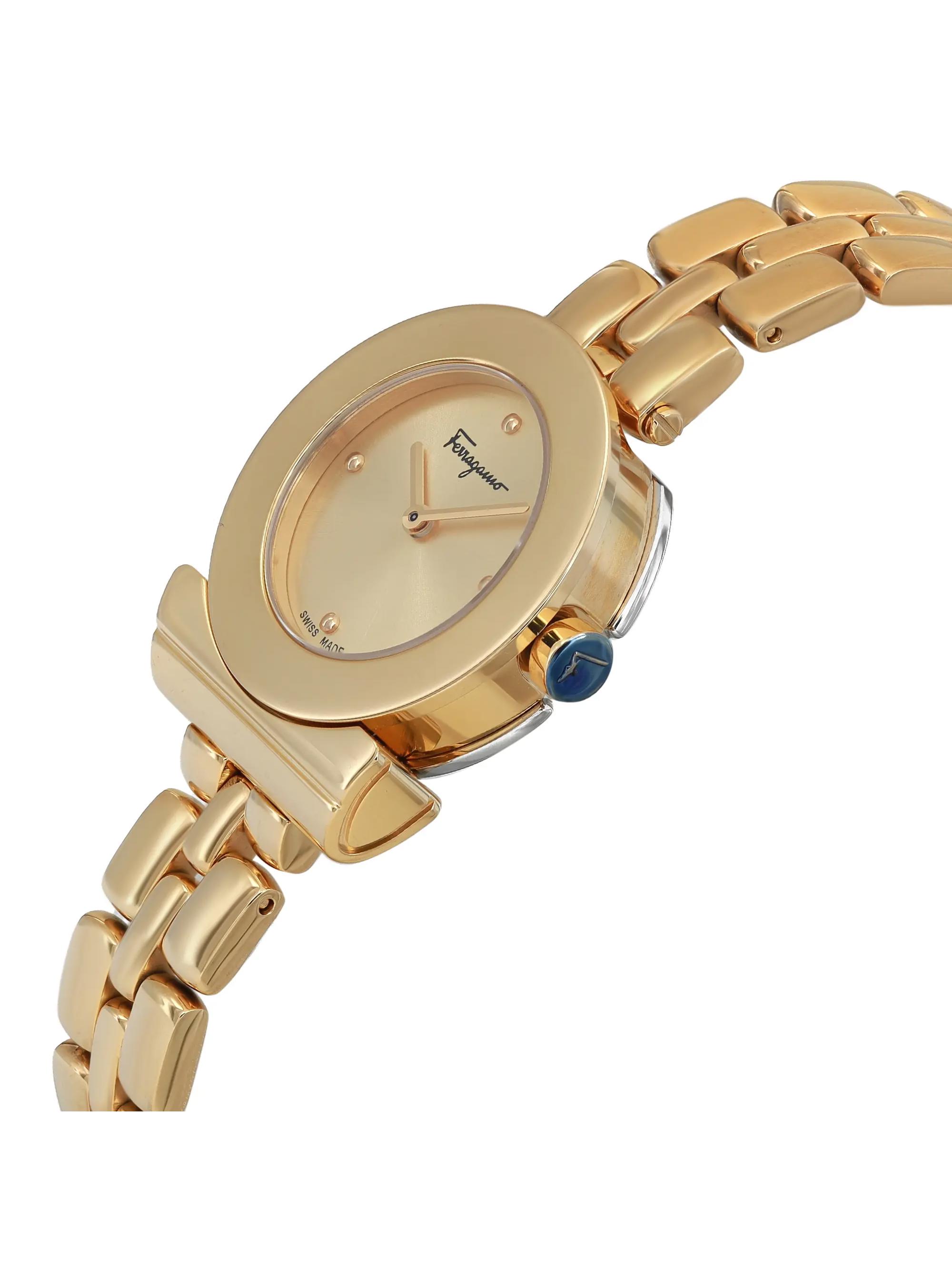 Ferragamo Gancini Gold-Plated Steel Gold Dial Quartz Ladies