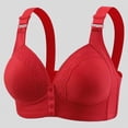 thumbnail image 2 of Bras for Women,Lace Pattern Front Buckle Non Underwire Bra Solid Color Comfortable Tank Top for Daily Wear,Sports Bras for Women,Red,38, 2 of 7